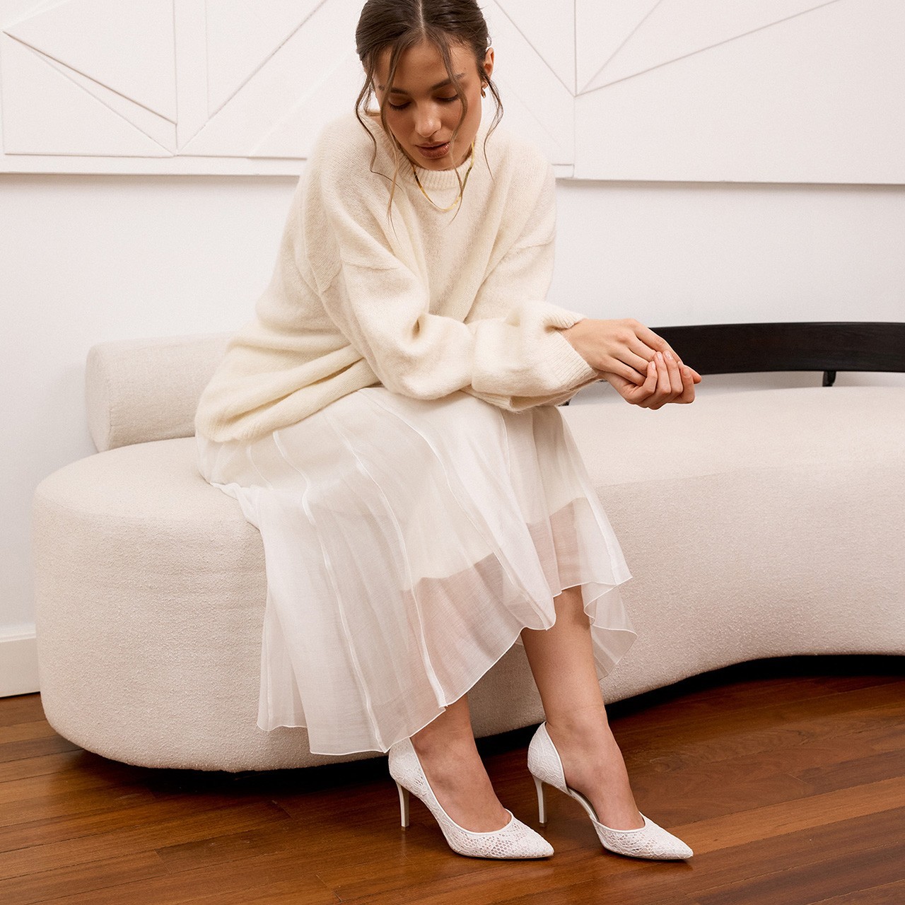 Eleganckie białe szpilki