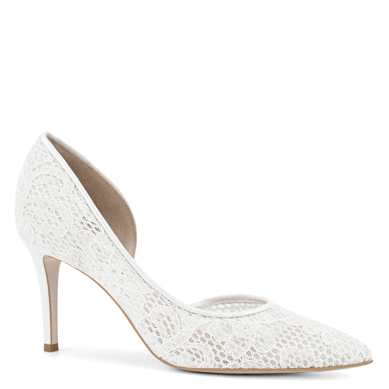 Ślubne czółenka na szpilce