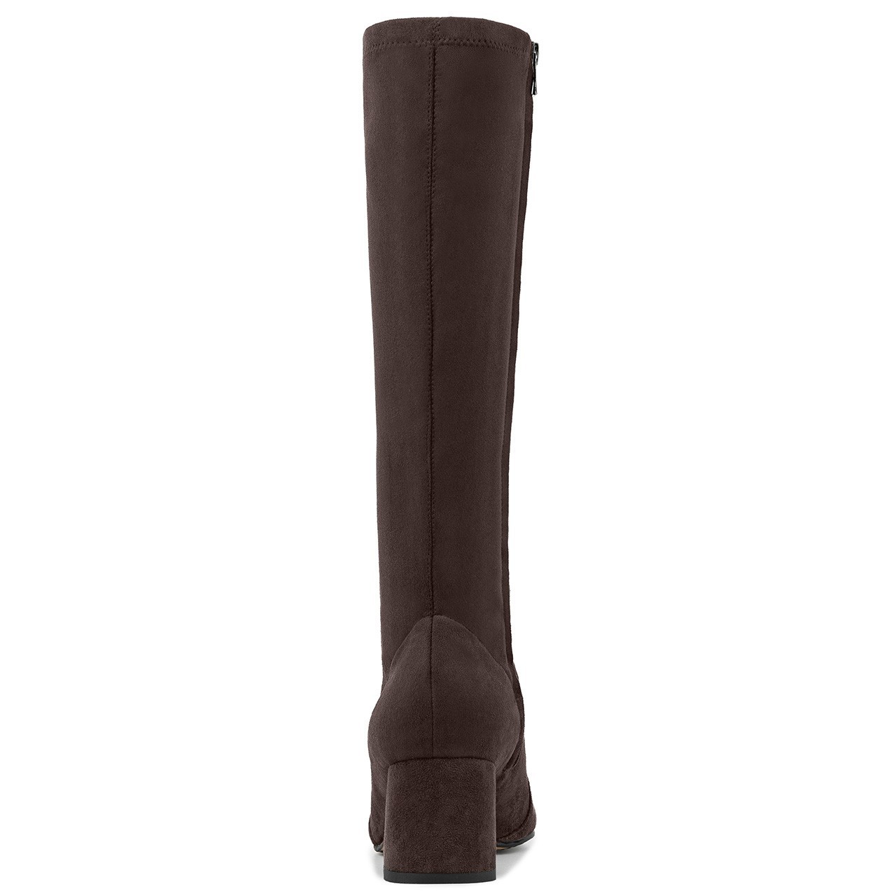 Brown fitted low-heeled boots