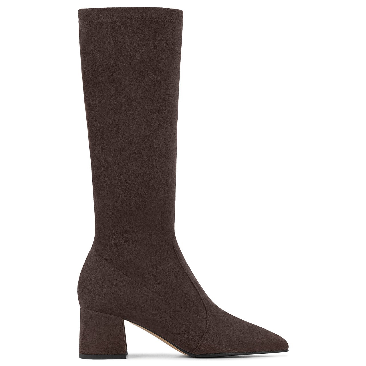 Dark brown pointed-toe boots