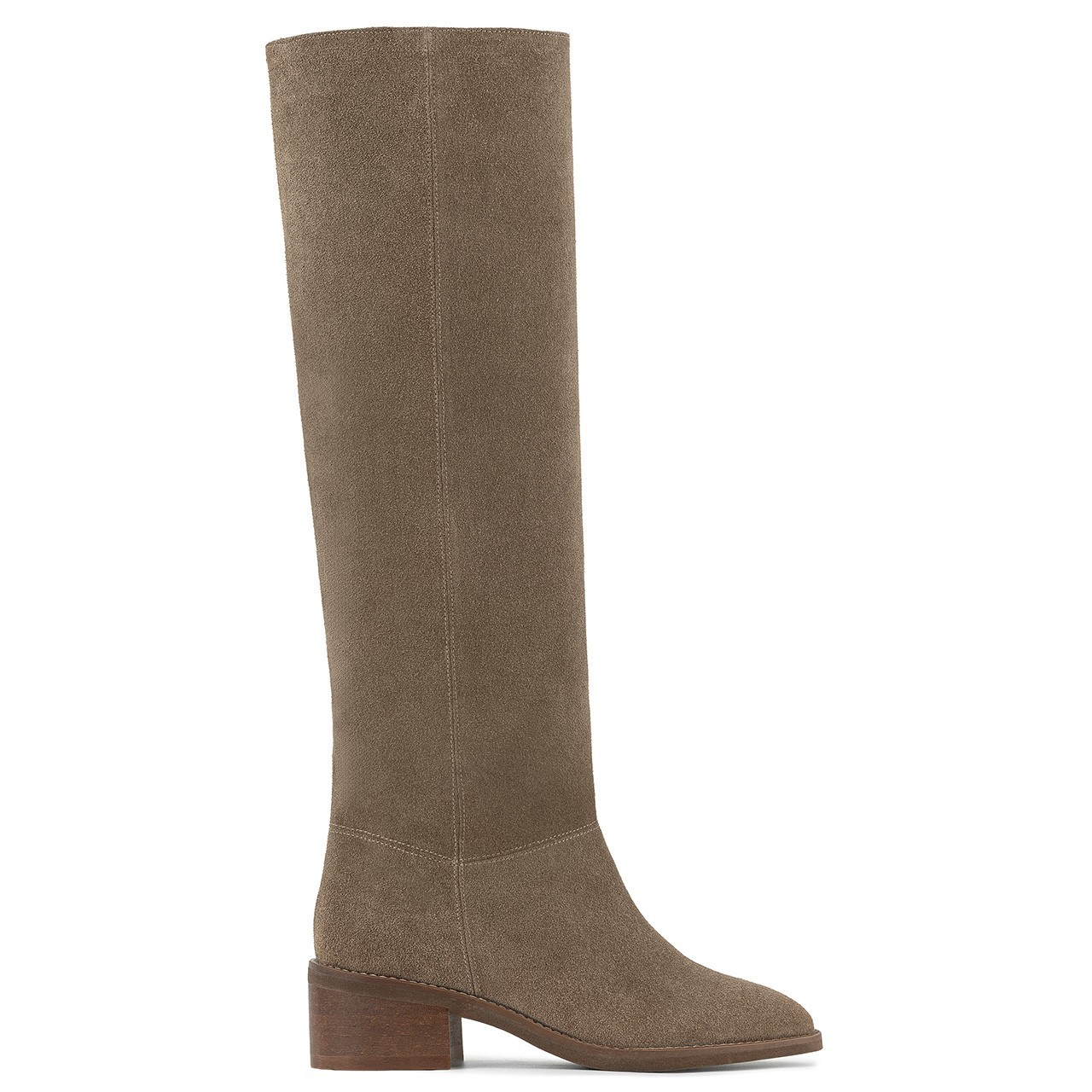 Velour boots with rounded toes