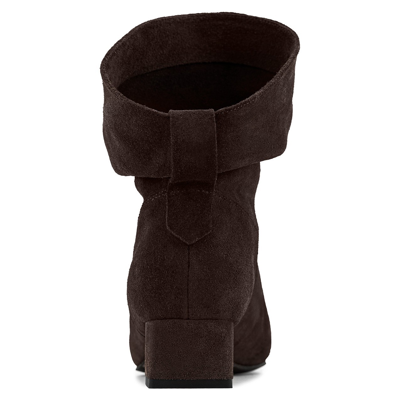 Dark brown velour ankle boots