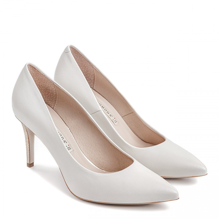 White wedding high-heeled stilettos