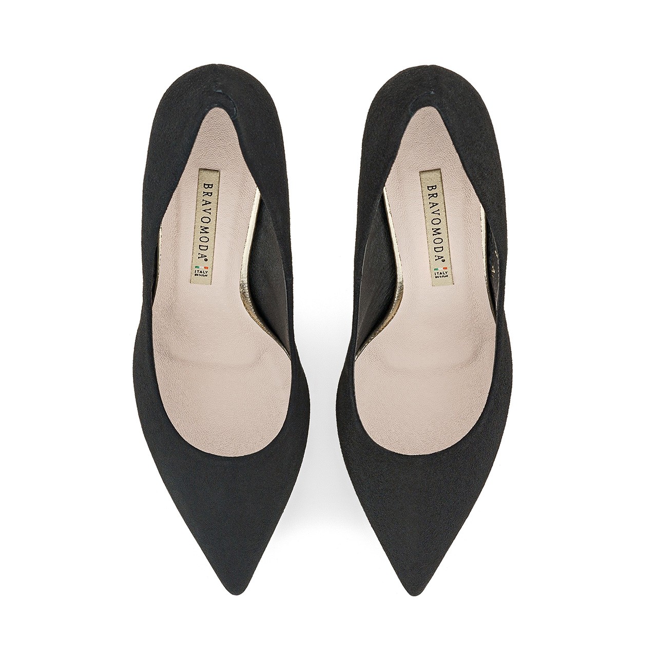 Black suede stilettos made from genuine suede leather - BRAVOMODA