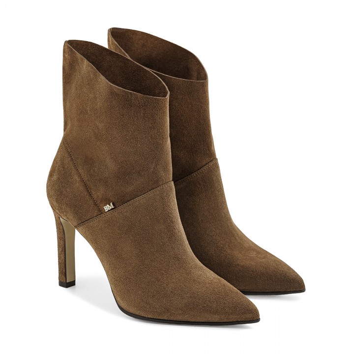 Classic brown stiletto ankle boots