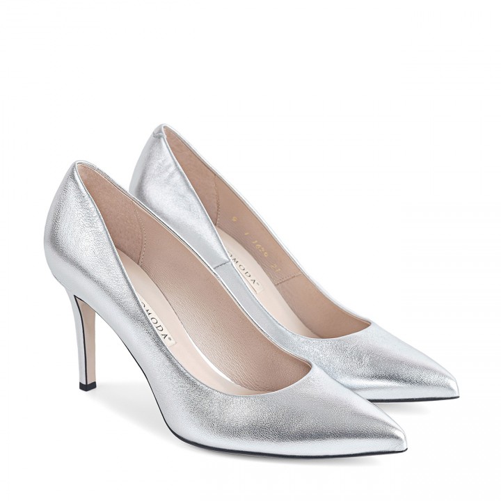 Silver party heels