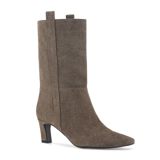 Ankle boots made from natural velour with a low heel