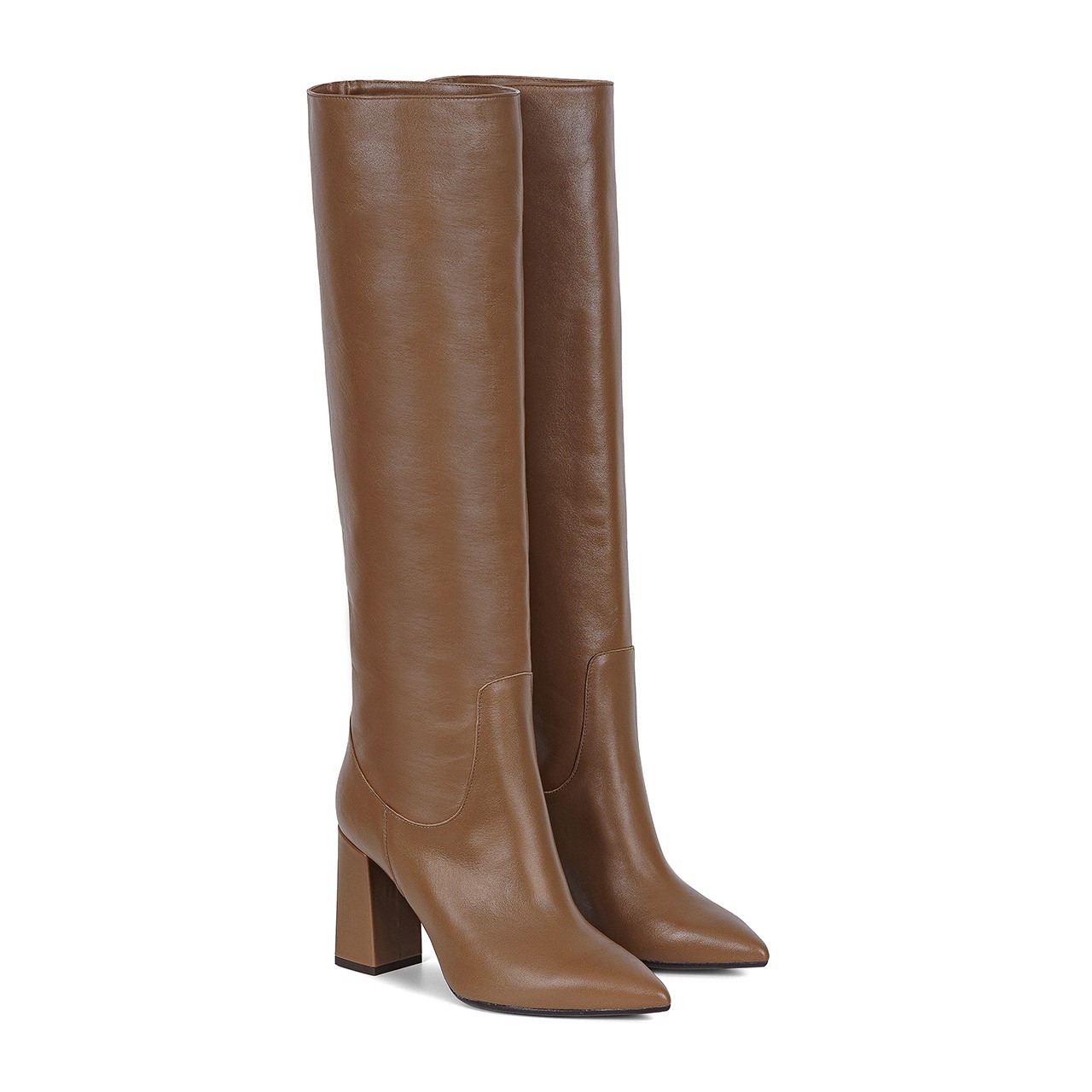 Elena Riding Boot - Chocolate Brown Leather Knee-High Heeled Boots - Ulla  Johnson