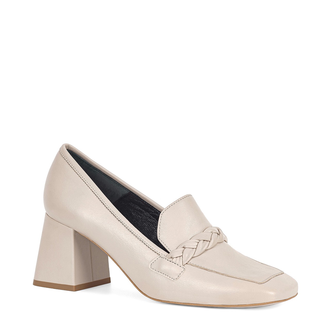 Pumps made of natural ivory cowhide with a high heel - BRAVOMODA