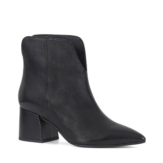 Black ankle boots with a stable heel and cutouts in the upper