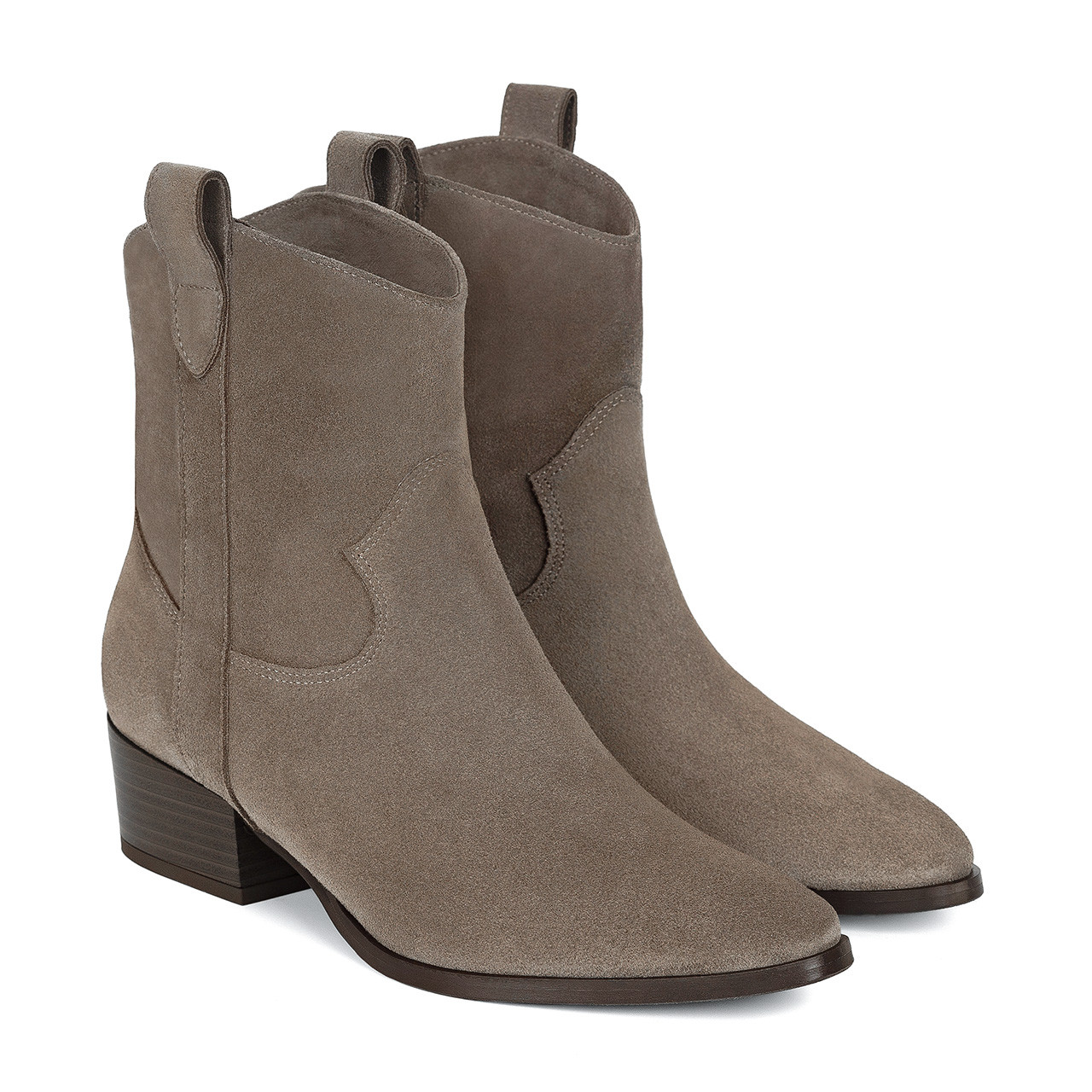 Dunnes Stores | Taupe Outside Zip Low Heel Ankle Boot