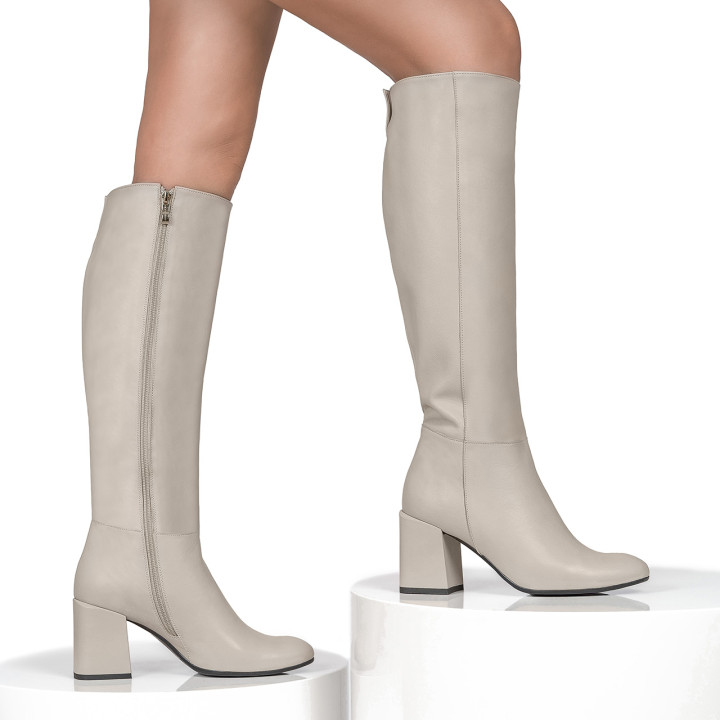Insulated high-heeled boots