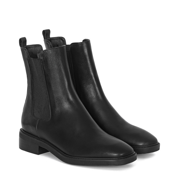 Black slip-on ankle boots