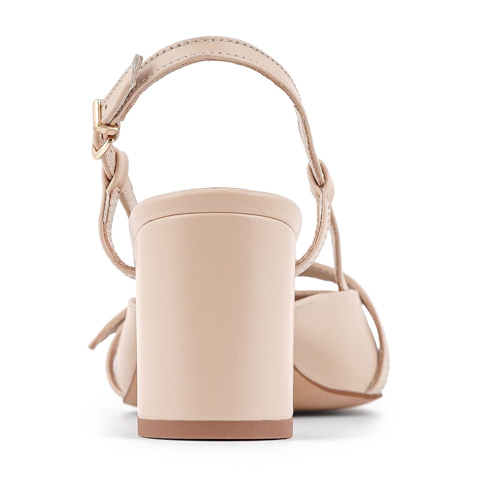 Beige pumps with a round toe
