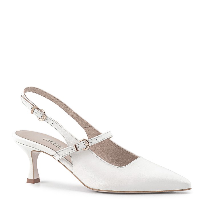 Elegant wedding pumps with open heel and sides