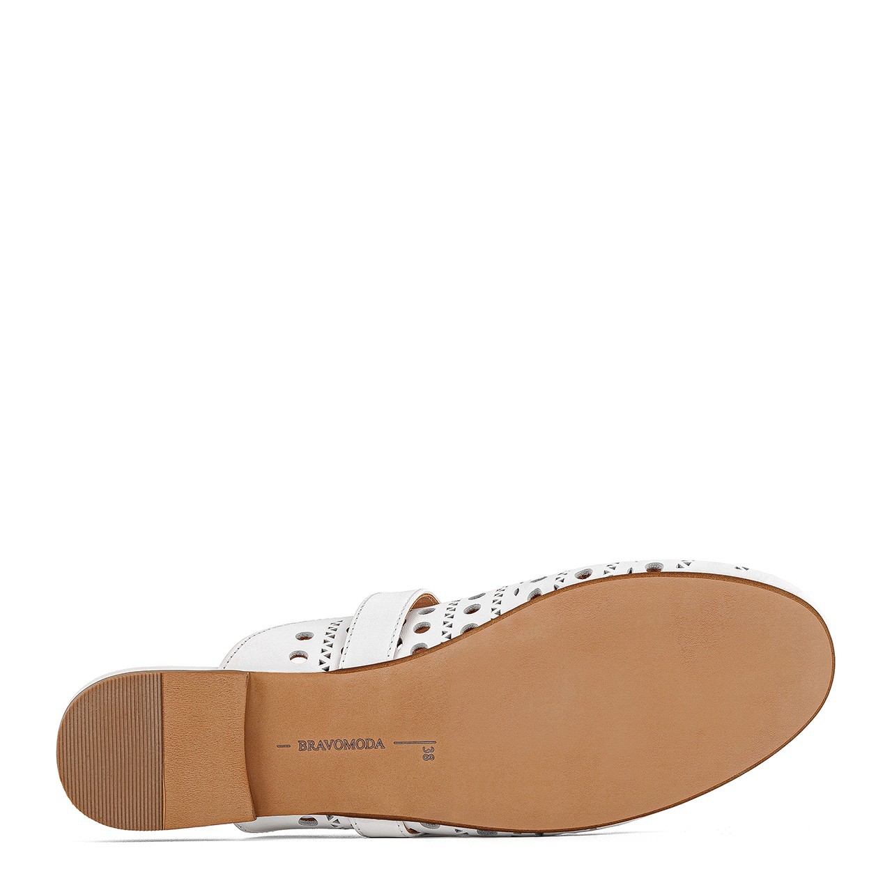 Leather openwork flip-flops