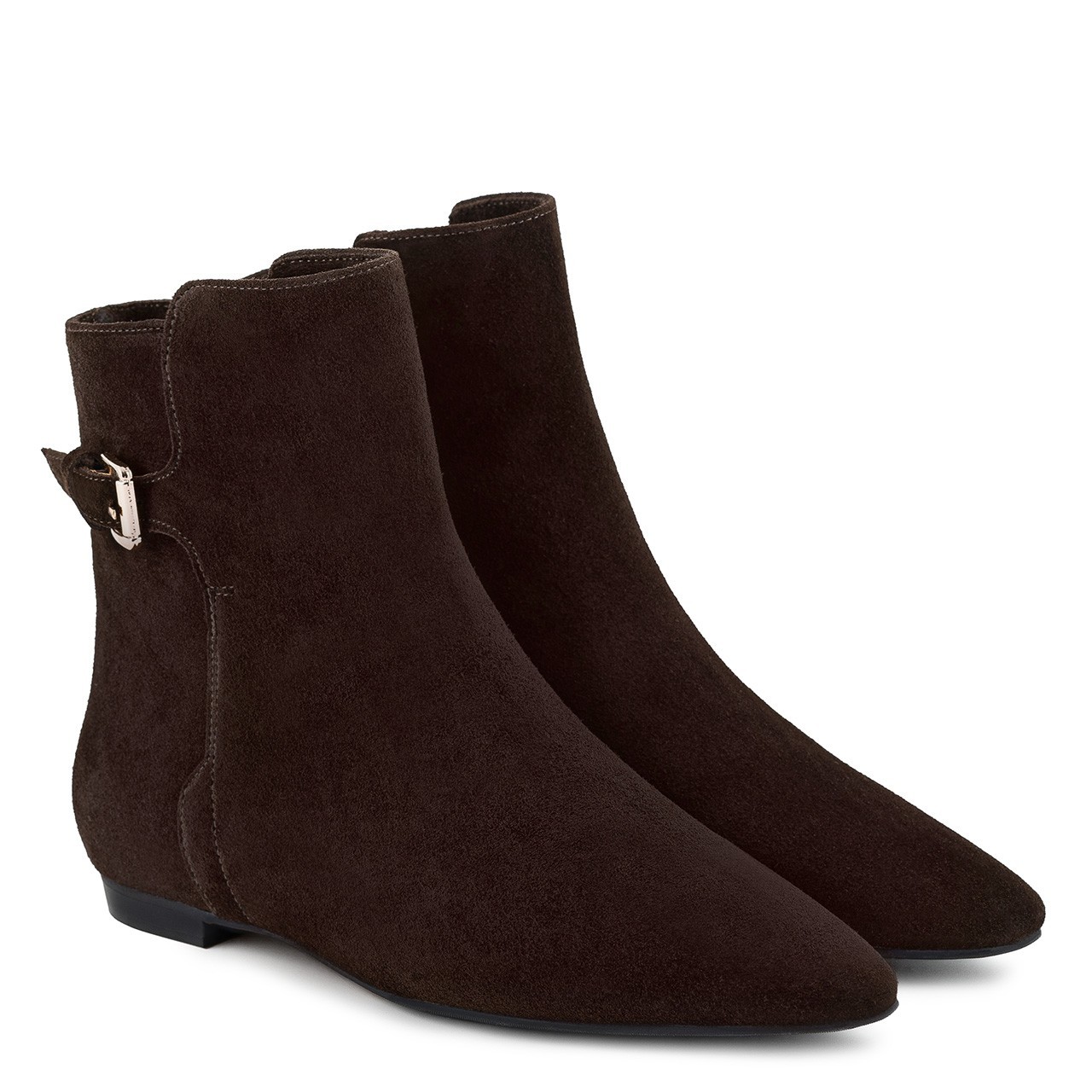 Czekoladowe botki z kwadratowymi noskami